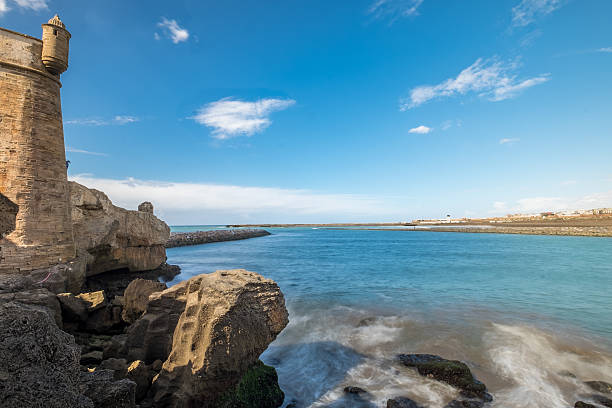 Sea viewpoint at Rabat stock photo