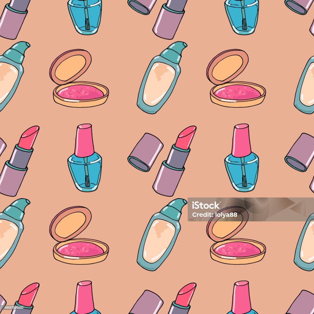 Makeup Pattern Vector Makeup Seamless Pattern Stock Illustration - Download Image Now - 2015 ...