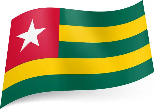 Vector illustration of State flag of Togo