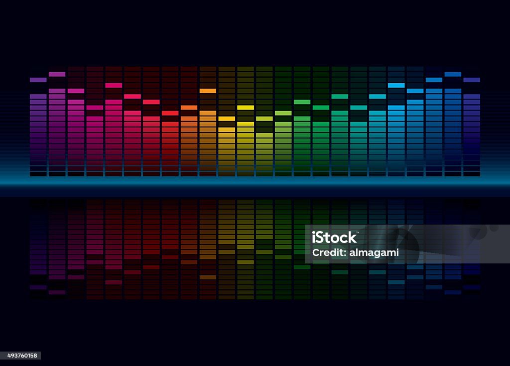 Multicolorl Graphic Equalizer Coloful Graphic Equalizer Display for title page design (editable vector) Sound Mixer stock vector