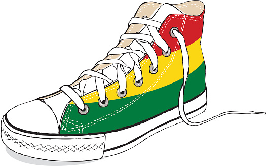 The hand draw vector modern sport shoes with Bolivia flag