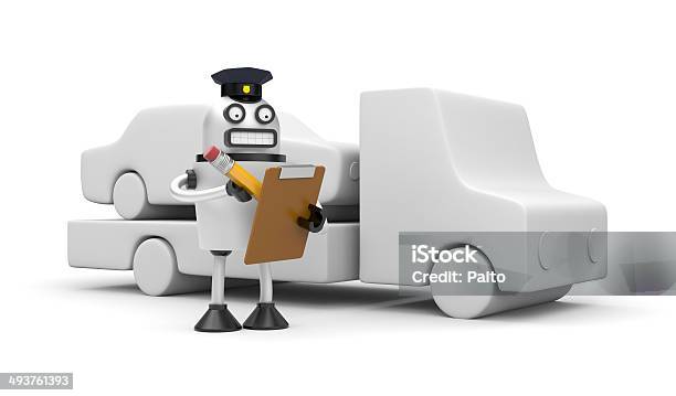 Robocop Officer Towing Auto Stock Photo - Download Image Now - Adult, Blue-collar Worker, Cap - Hat