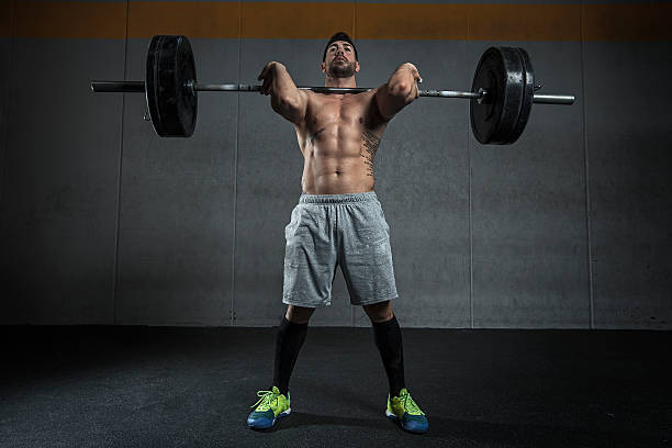 clean weightlifting exercise  ganar stock pictures, royalty-free photos & images