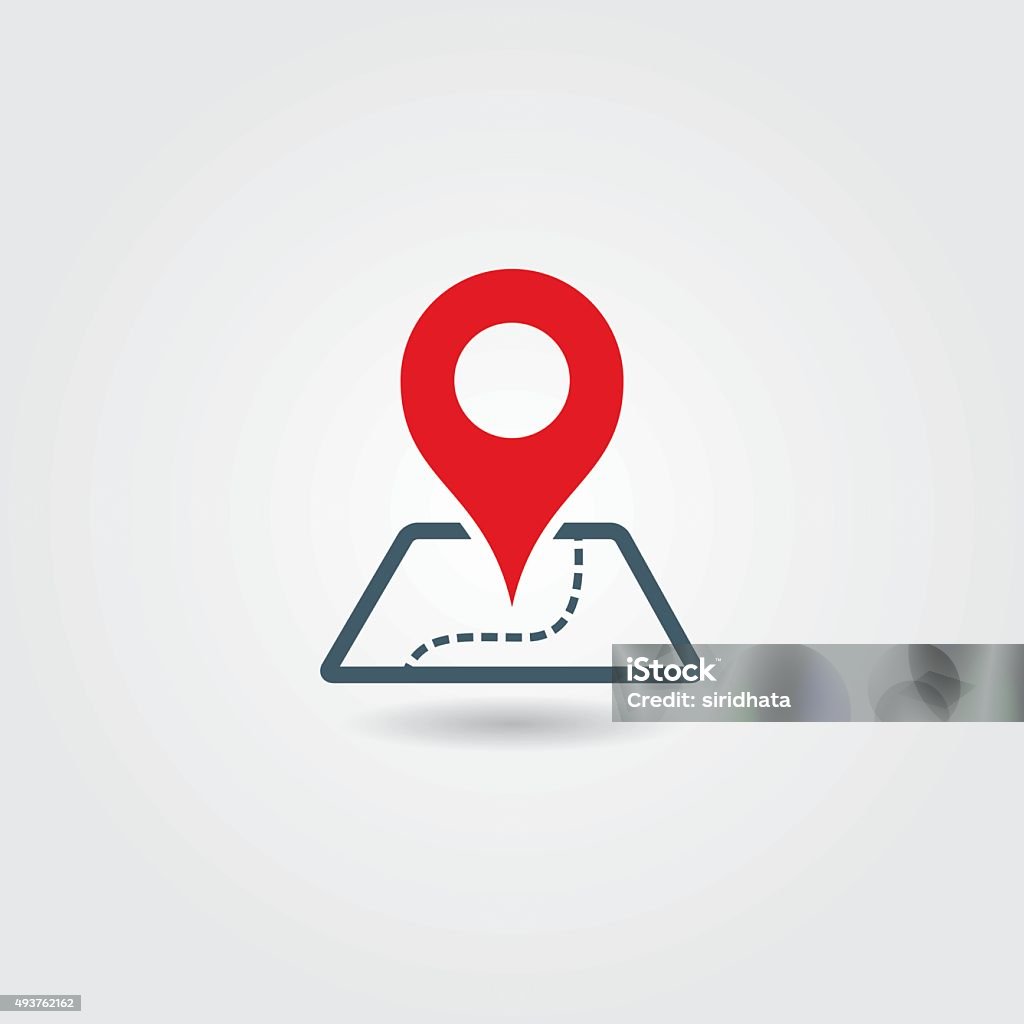 Icono de mapa con puntero - arte vectorial de Dirección libre de derechos