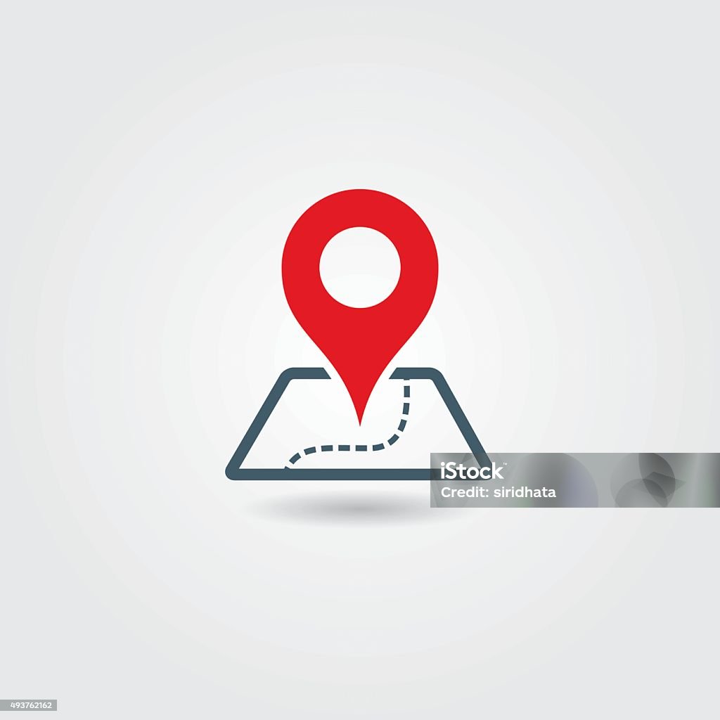 Map With Pointer Icon Icon indicating a map and pointer ffor directional purposes. Map stock vector