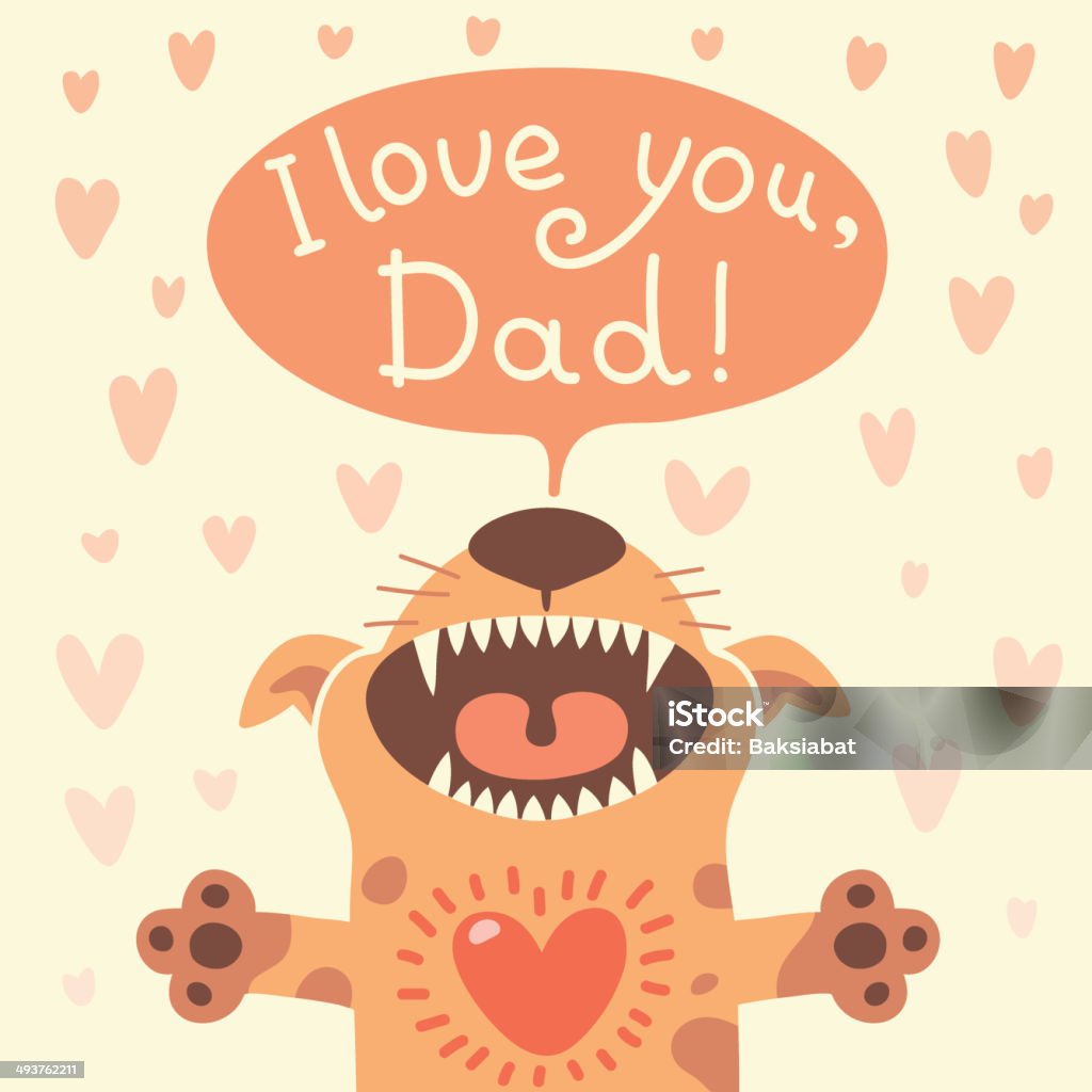 Card Happy Father's Day with a funny puppy. Card Happy Father's Day with a funny puppy. Vector illustration. Dog stock vector