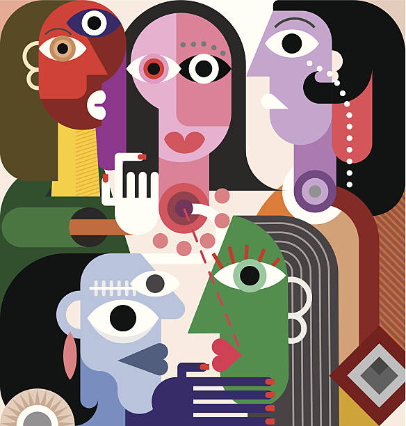 large family - 巴勃羅·畢卡索 插圖 幅插畫檔、美工圖案、卡通及圖標