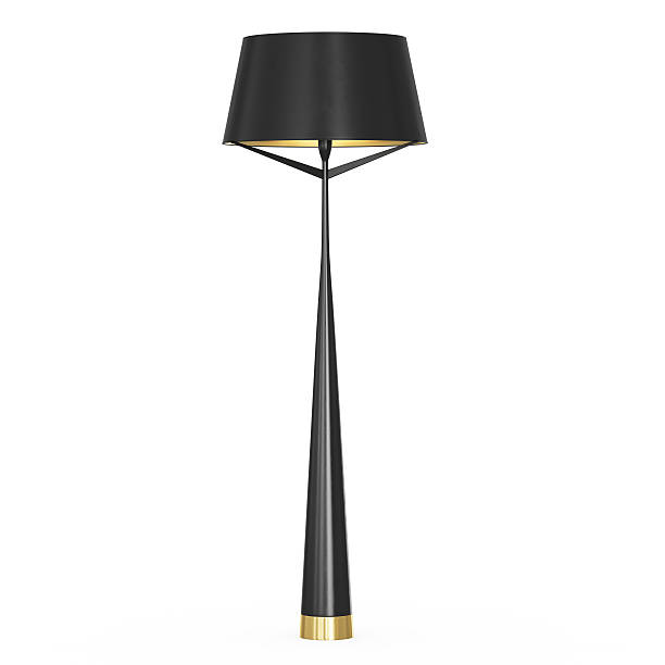 Black floor lamp Black floor lamp on white backgraund floor lamp stock pictures, royalty-free photos & images