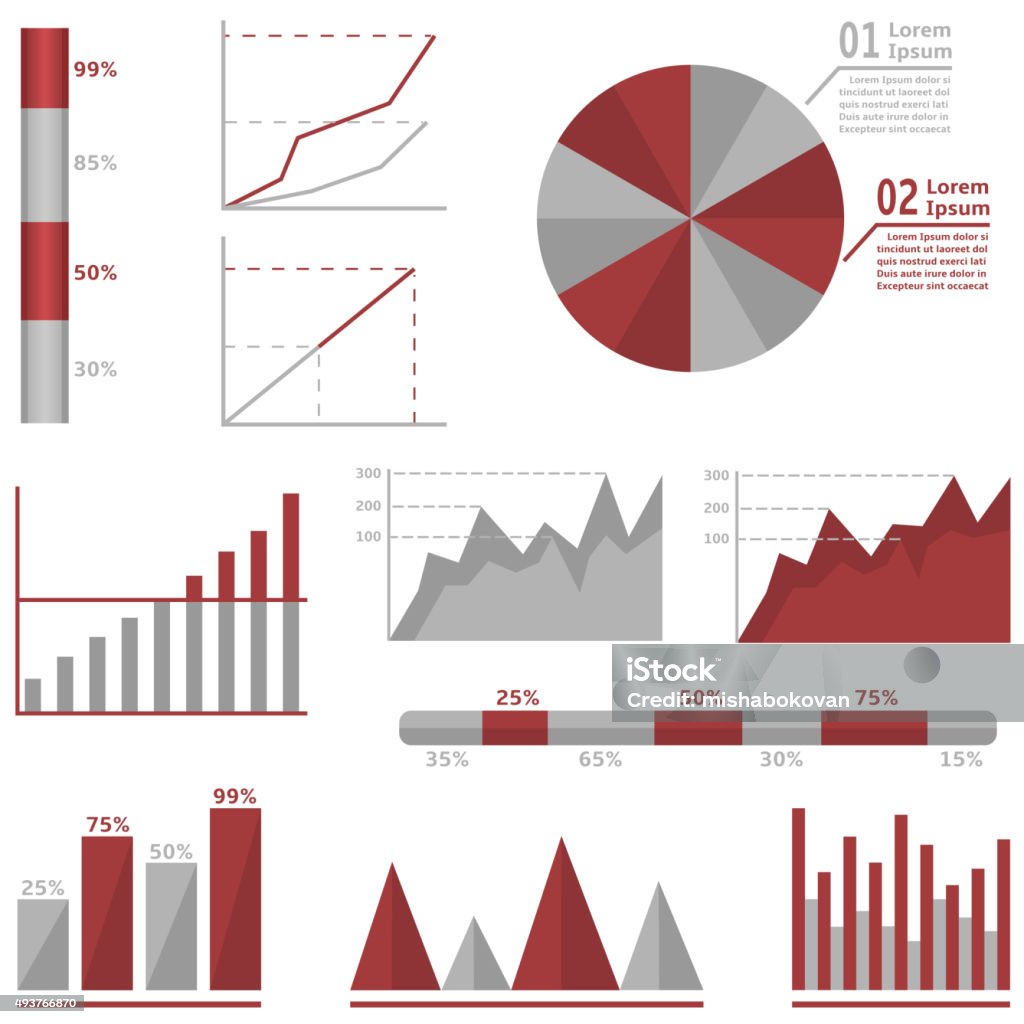 Infographic Graph Set Stock Illustration - Download Image Now - 2015 ...