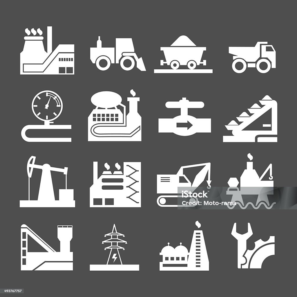 Set Symbole der Industrie - Lizenzfrei Metallurgie Vektorgrafik