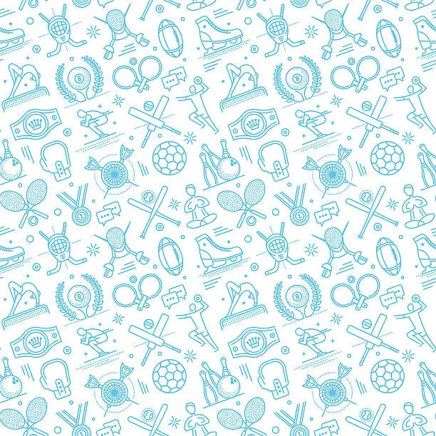 Vector illustration of Seamless Sports Pattern