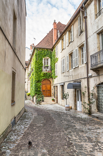 Traditional Old french street in Dijon - France