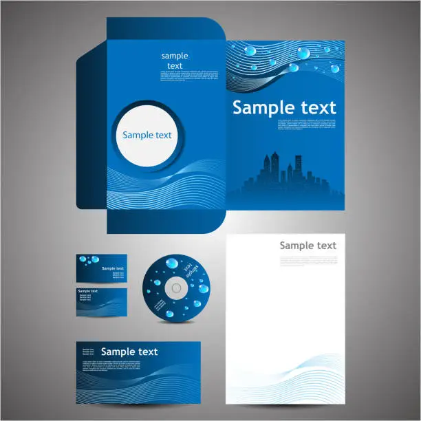 Vector illustration of Eco Corporate Folder Template with Die Cut Design