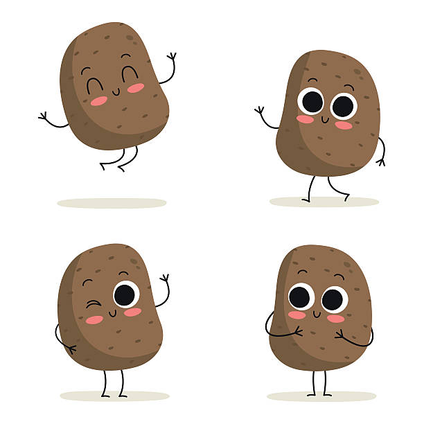 Potato. Cute vegetable character set isolated on white Potato. Cute vegetable vector character set isolated on white smiling potato stock illustrations