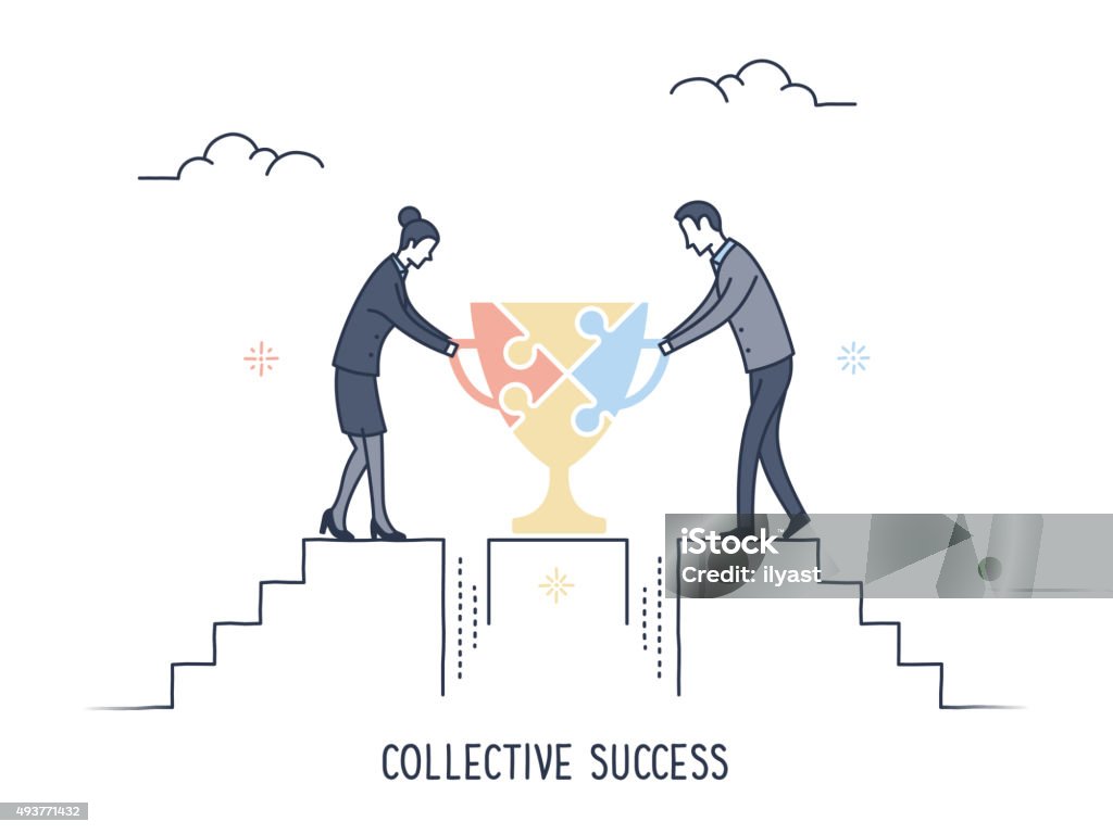 Group Success Abstract Collective Success Stock Illustration - Download Image Now - Leaning ...