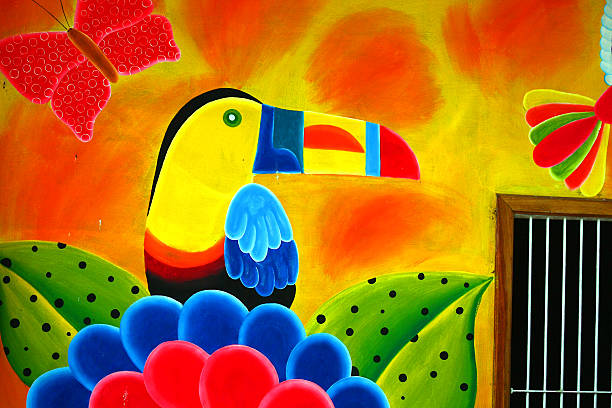 toucan A wonderful mural in El Salvador. channel billed toucan stock pictures, royalty-free photos & images