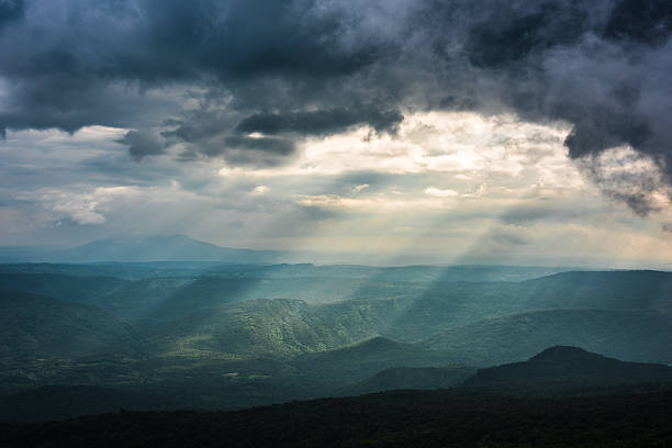 istock the mountains landscape with sunny beams. 493787214