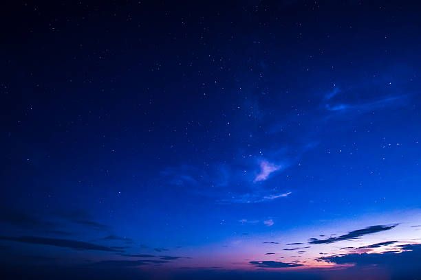 istock Blue dark night sky with many stars. Space background 493787618