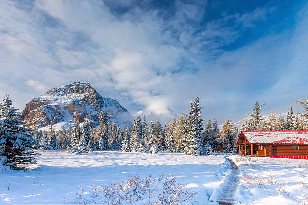 istock Cabin and Snow at Mount Assiniboine Provincial Park, Canada. 493788782