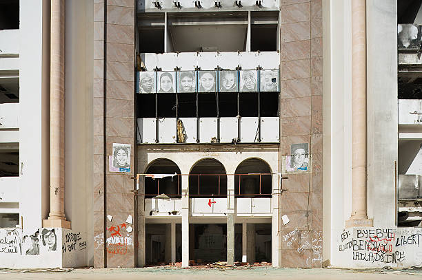 Queretaro, Queretaro Mexico, September 23 2024 Corregidora Stadium, Queretaro's soccer stadium with different sponsoring brands on its facade