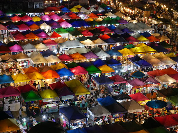 istock Train Night Market, Bangkok. 493793438
