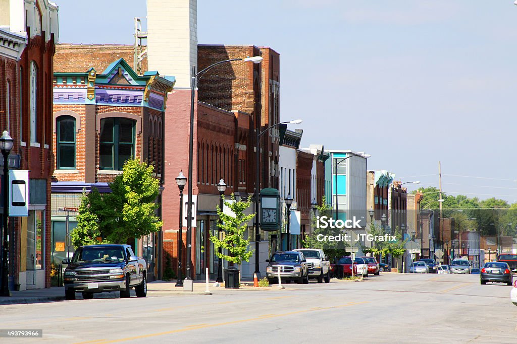Historic Downtown Springfield Missouri The historic section of Springfield, Missouri is photographed. Missouri Stock Photo