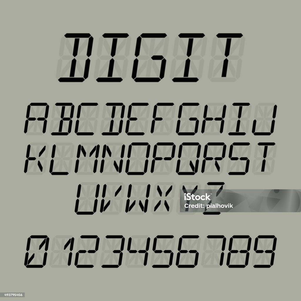 Digit Font Free Digit Font Stock Illustration - Download Image Now - 2015, Alphabet ...