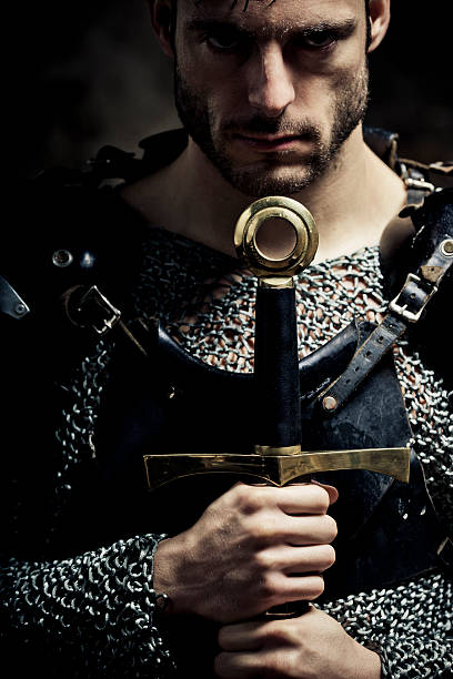 gladiatorial patrzeć knight w ciemności. - prince of darkness zdjęcia i obrazy z banku zdjęć