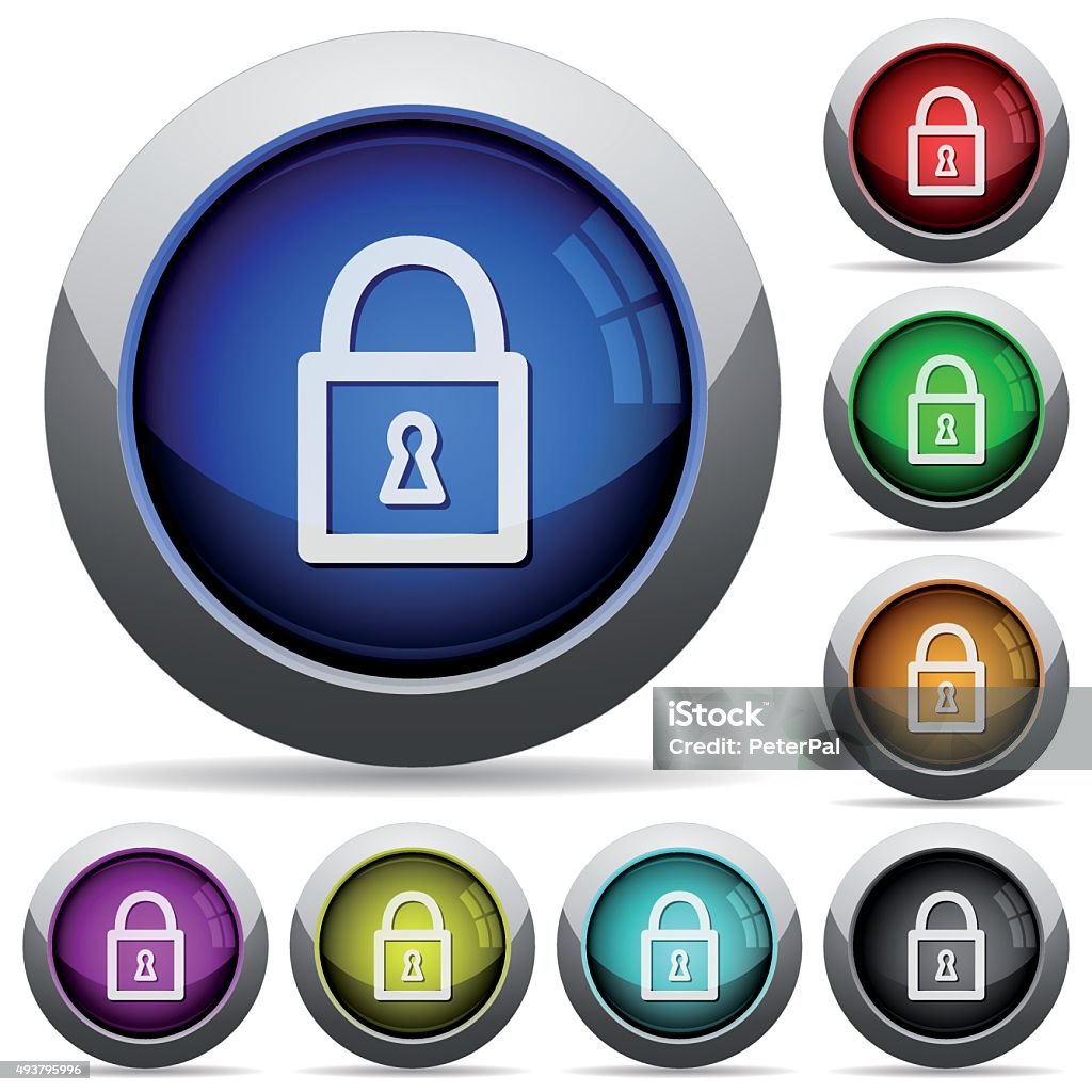 Lock Button Sysmbol Lock Button Set Stock Illustration - Download Image Now - 2015 ...
