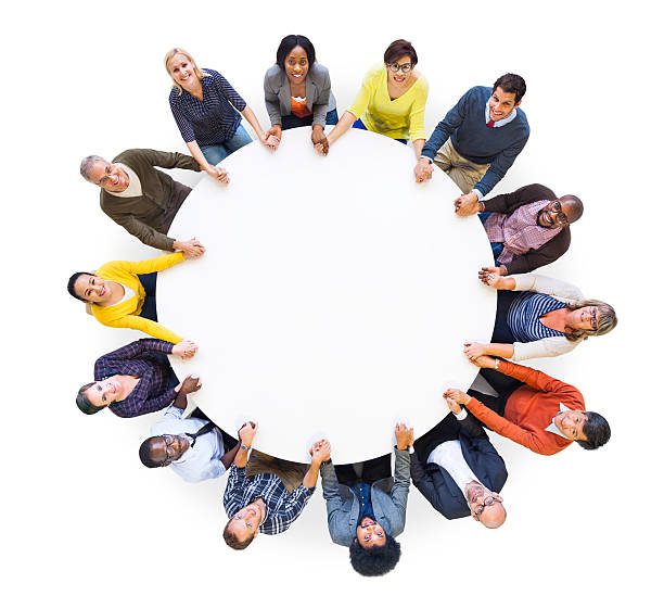 istock Multiethnic Cheerful People United Looking Up 493796291