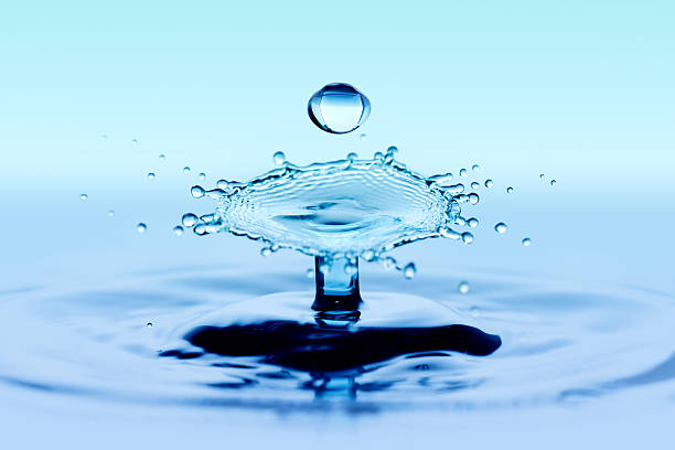 istock Splash effect after collision of two water drops 493797585