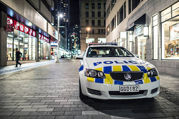 NZ Police car stock photo