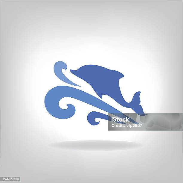 Ilustración de Escudo De Un Delfín En El Mar y más Vectores Libres de Derechos de Abstracto - Abstracto, Acuario - Equipo para animales domésticos, Acuario - Recinto para animales en cautiverio
