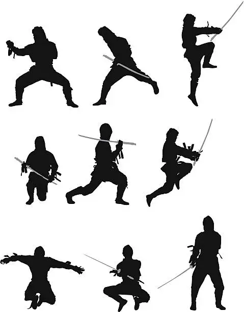 Vector illustration of Ninja warrior