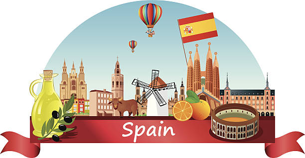 Spain Skyline Vector Spain Skyline spain illustrations stock illustrations