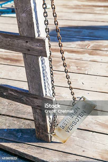 Prohibition Sign Outside A Restricted Area Stock Photo - Download Image Now - Architectural Column, Authority, Danger