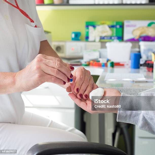 Blood Type Testing By Prick Test Stock Photo - Download Image Now - Analyzing, Blood, Blood Group