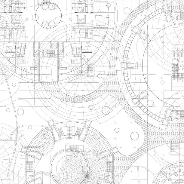 Vector illustration of Architectural vector blueprint.