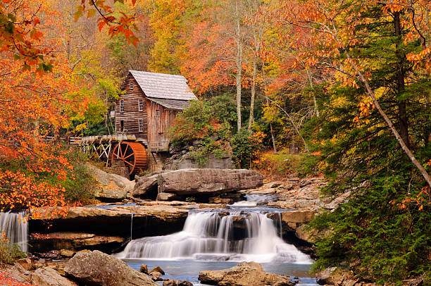 istock Autumn Glade Creek Mill, Babcock State Park West Virginia 493828738