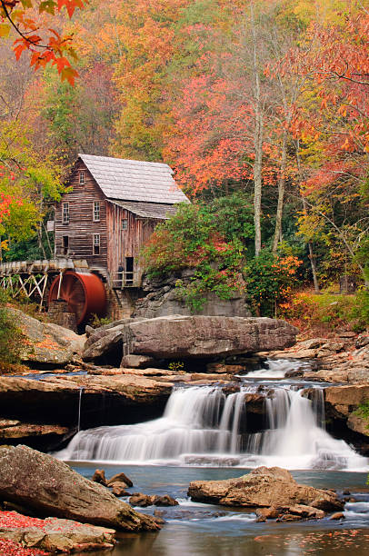 istock Glade Creek Mill Autumn Stunning Peak Color Vertical 493828758