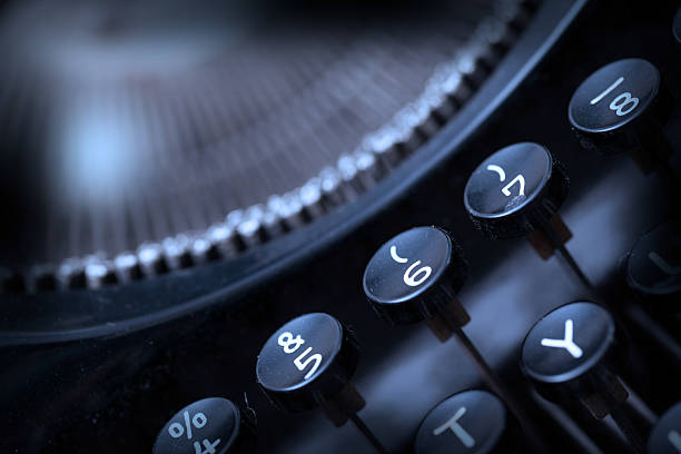 istock Close up photo of antique typewriter keys 493830209