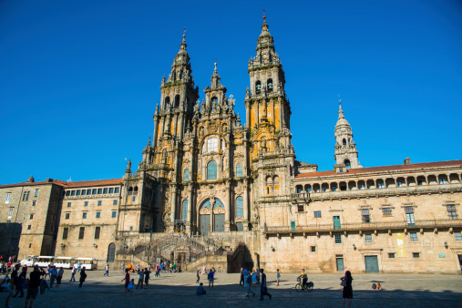 Plaza del Obradoiro y Catedral.  Santiago de Compostela.  La Coruña. photo