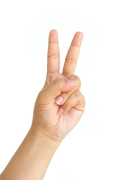 istock Hand showing two fingers 493831860