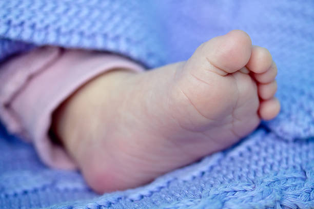 istock Newborn baby foot 493831866
