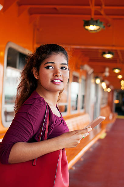 istock Young ethnic woman on Staten Island Ferry 493834978