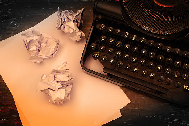 istock Close-up of an old typewriter with paper 493835553