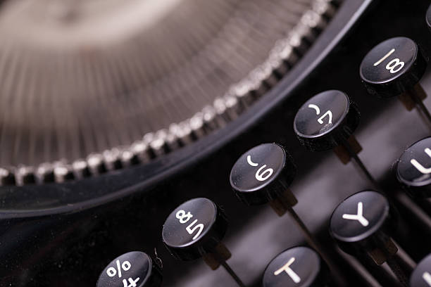 istock Close up photo of antique typewriter keys 493835569