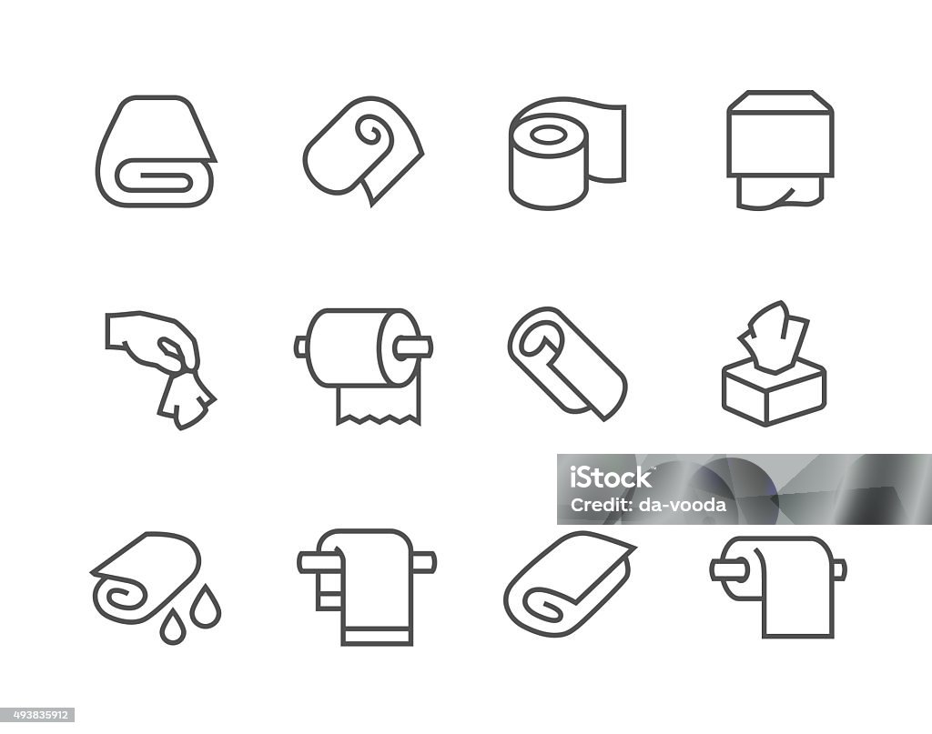 Lined Towels and Napkins Icons Simple Set of Towels and Napkins Related Vector Icons for Your Design. Icon Symbol stock vector