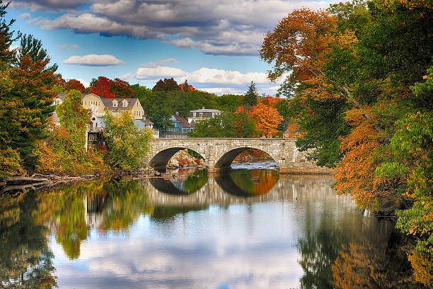 istock Autumn Scenic in New England Refecting in River 493836216