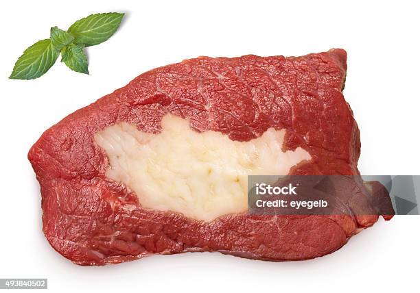 Roast Beef Meat And Fat Shaped As Mongolia Stock Photo - Download Image Now